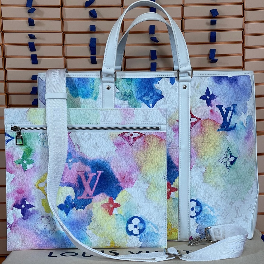 Louis Vuitton Watercolor Weekend New Tote Gm Rare - Picture 2 of 16